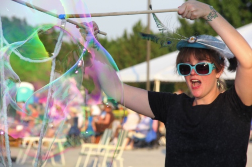 Bubble lady in Wichita, KS